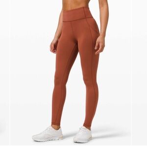 Lululemon Invigorate Hi Rise Tight, Terracotta, size 0